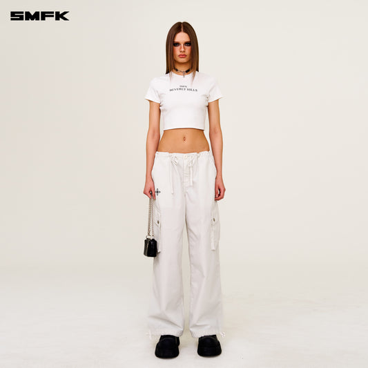 COMPASS Beverly Movie Subtitles Crop Tee Alpine White
