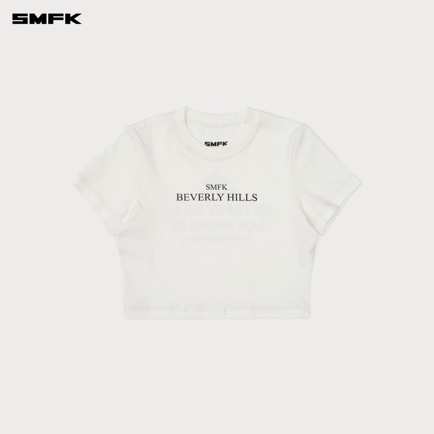 COMPASS Beverly Movie Subtitles Crop Tee Alpine White