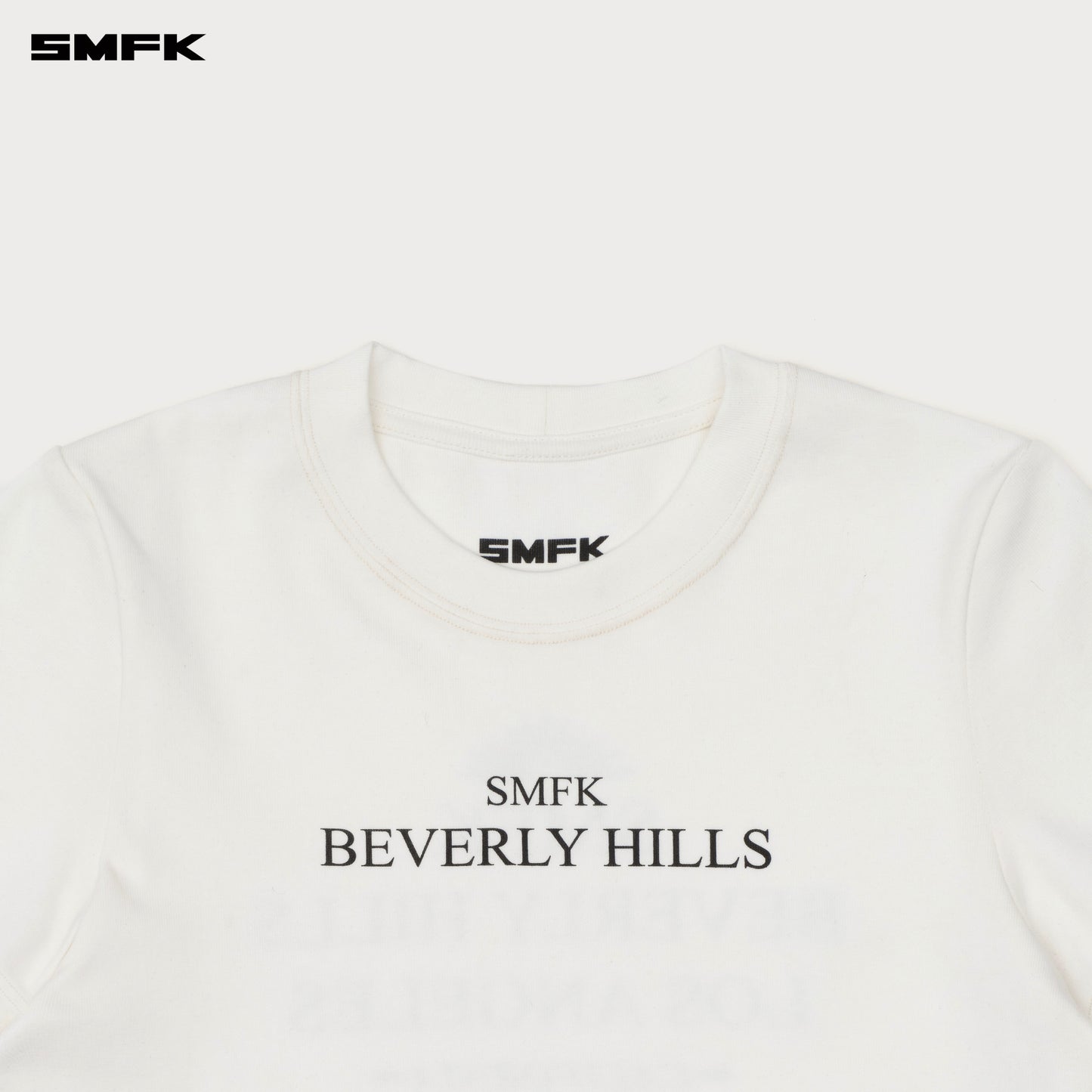 COMPASS Beverly Movie Subtitles Crop Tee Alpine White