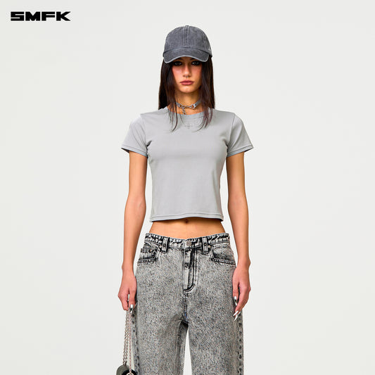 COMPASS Classic Chain Slim-fit Sports Tee Ash Gray