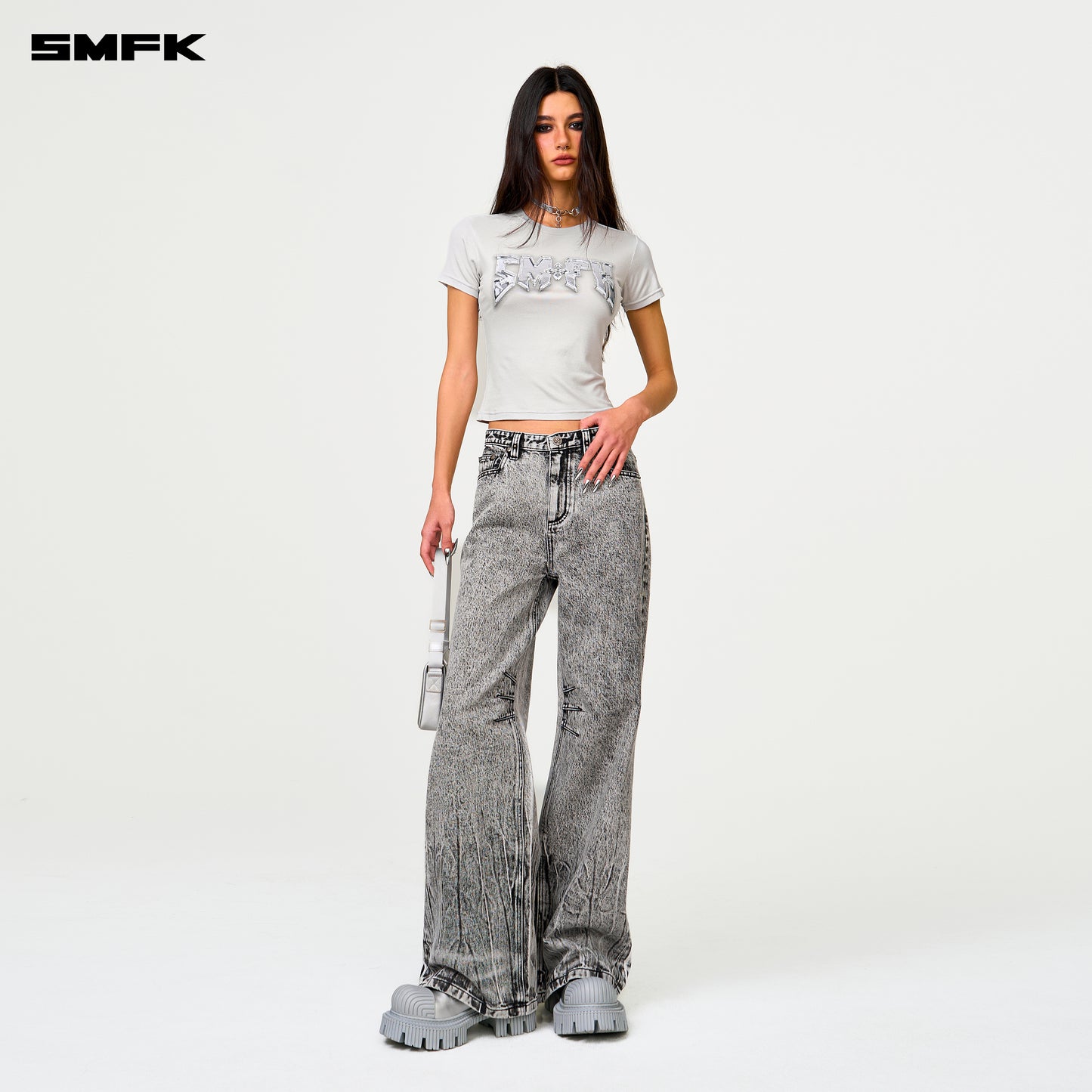 COMPASS Metal Rock Silm-fit Tee Ash Gray