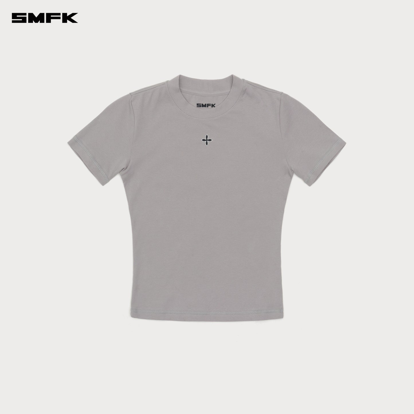 COMPASS Badge Fitted Waist Tee Ash Gray