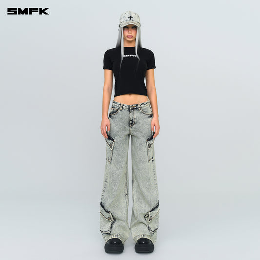 WILD World Denim Baseball Cap Creamy White