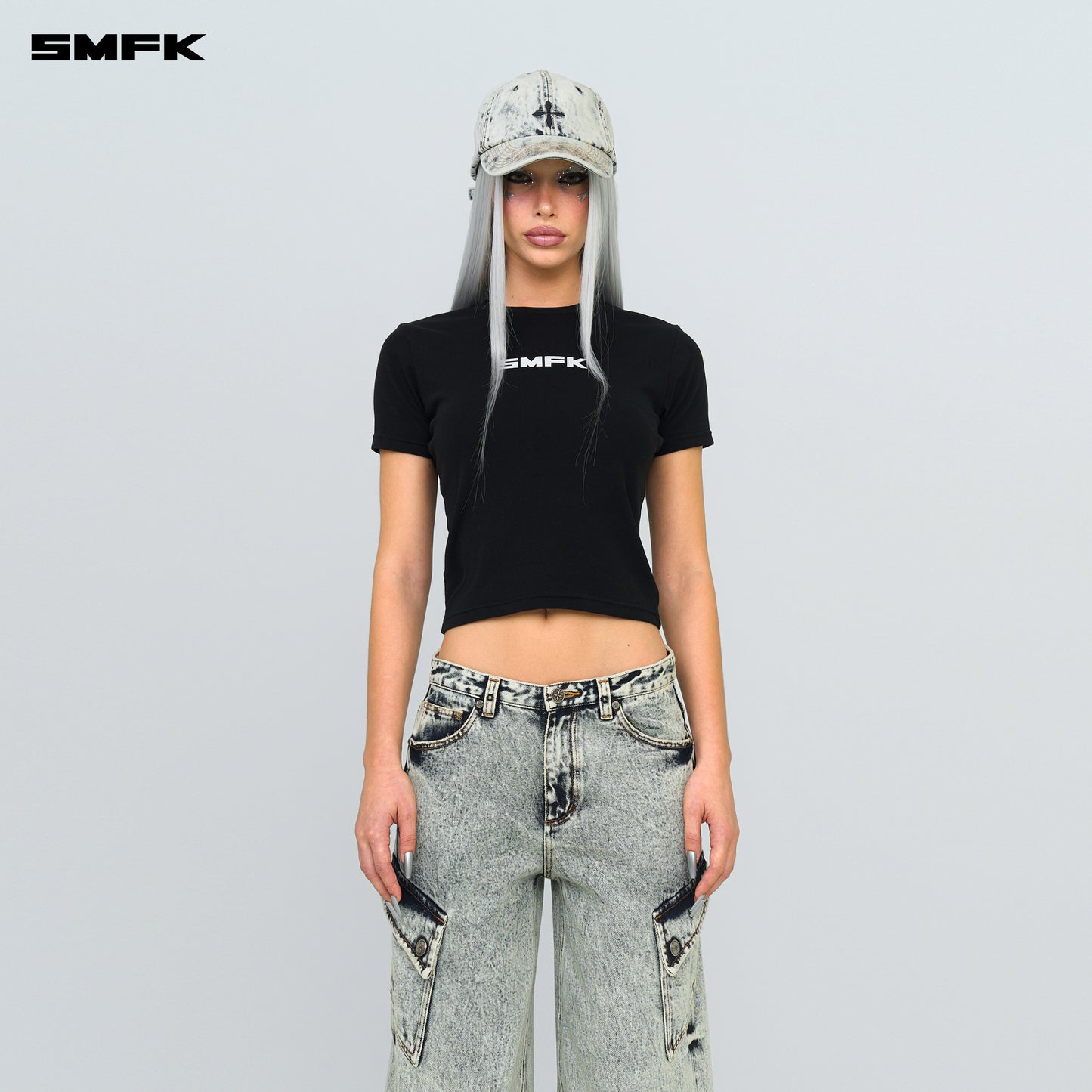 WILD World Denim Baseball Cap Creamy White