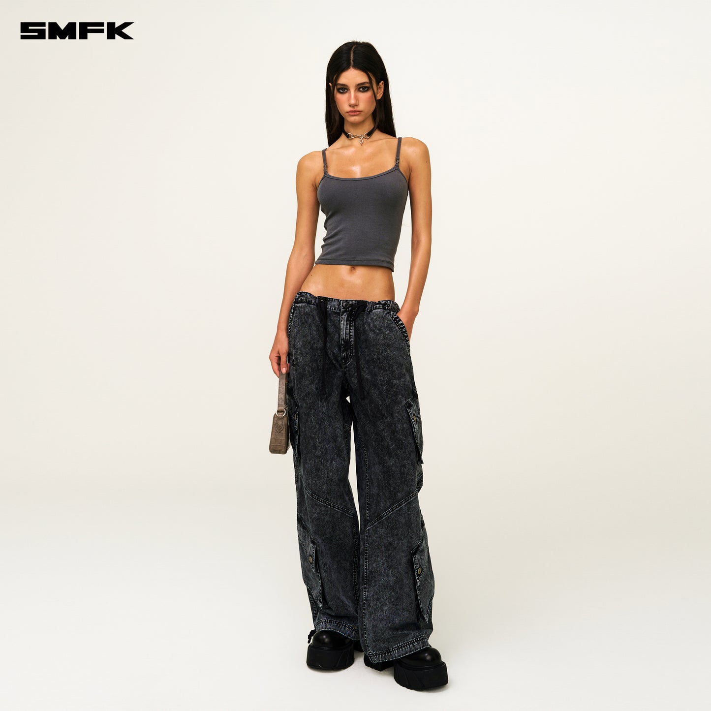 FUTURE MIRAGE Classic Parachute Pants Stormy Gray