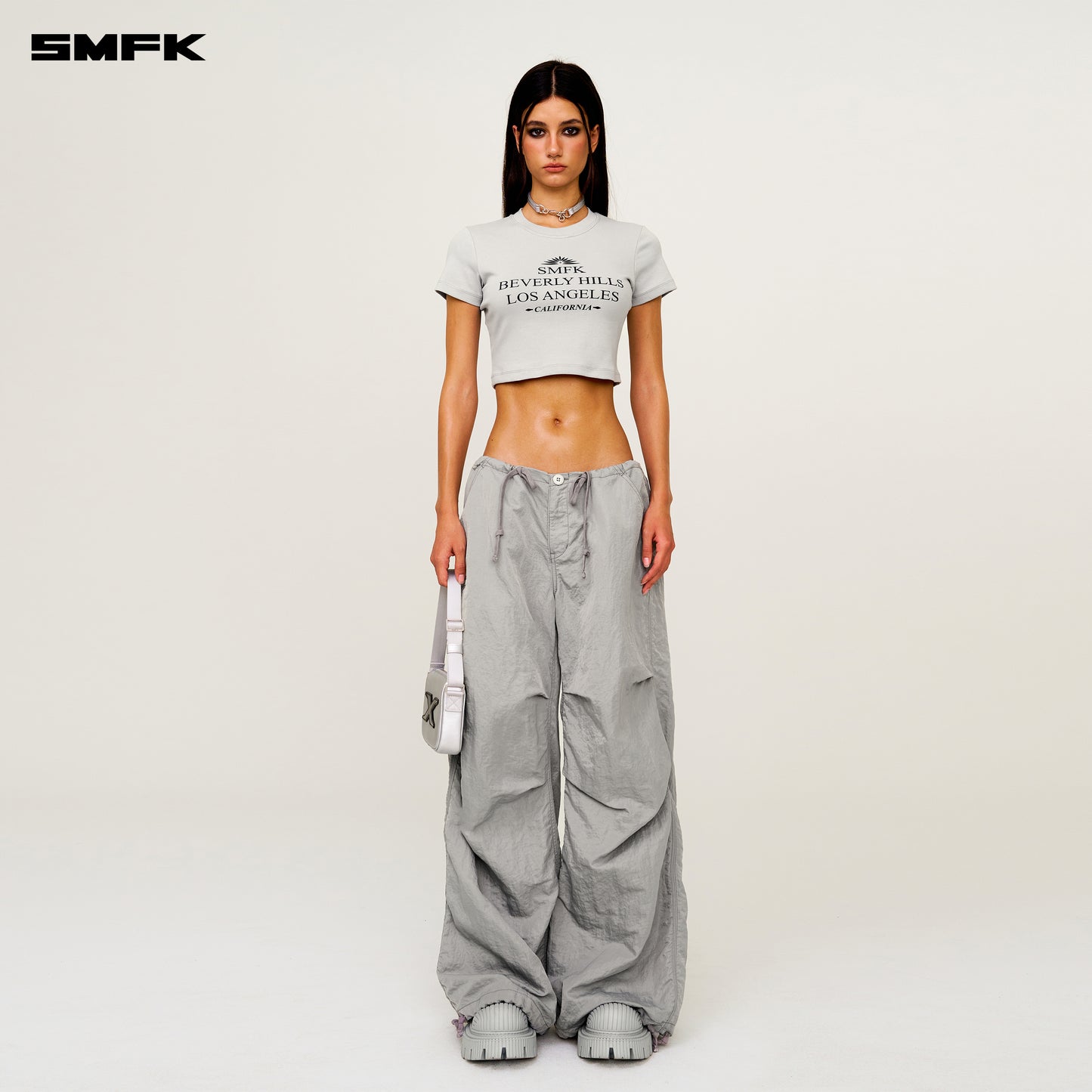 FUTURE STORM Outdoor Wide-Leg Cargo Pants Ash Gray