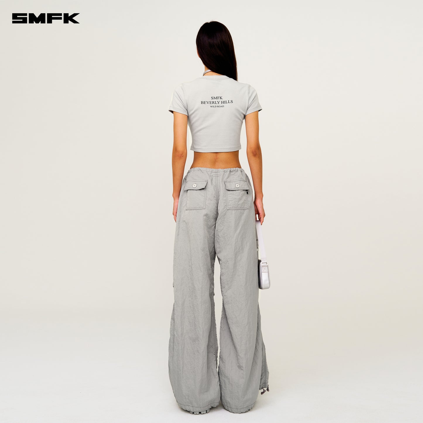 FUTURE STORM Outdoor Wide-Leg Cargo Pants Ash Gray
