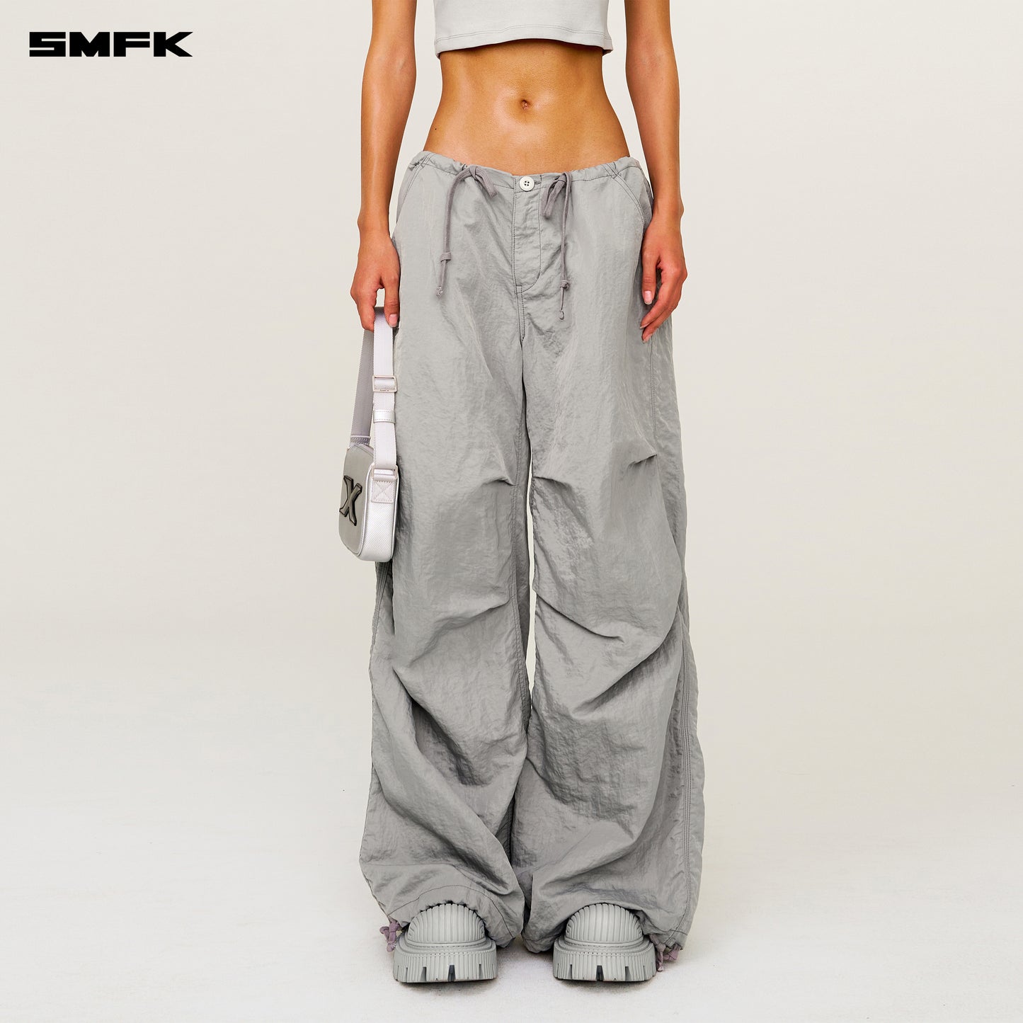 FUTURE STORM Outdoor Wide-Leg Cargo Pants Ash Gray