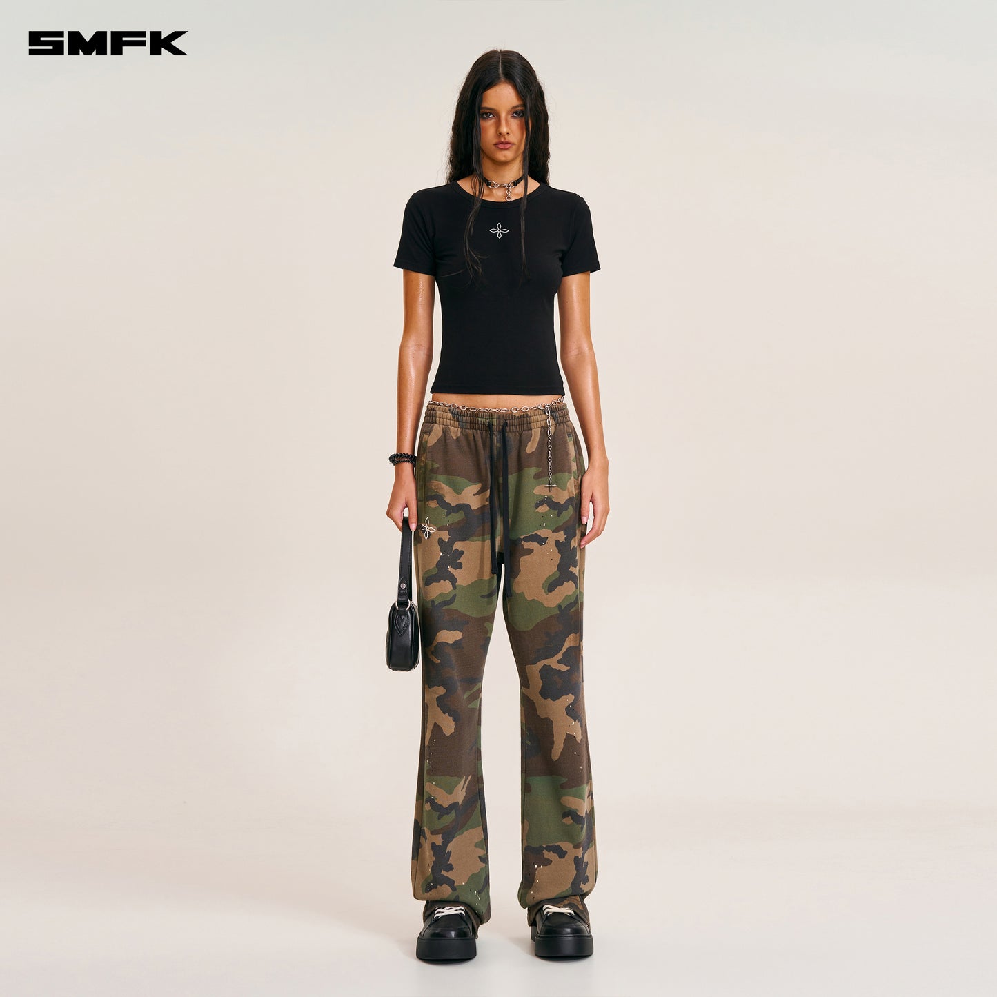 COMPASS MODE CAMO STRAIGHT SPORTS PANTS Army Green Camouflage