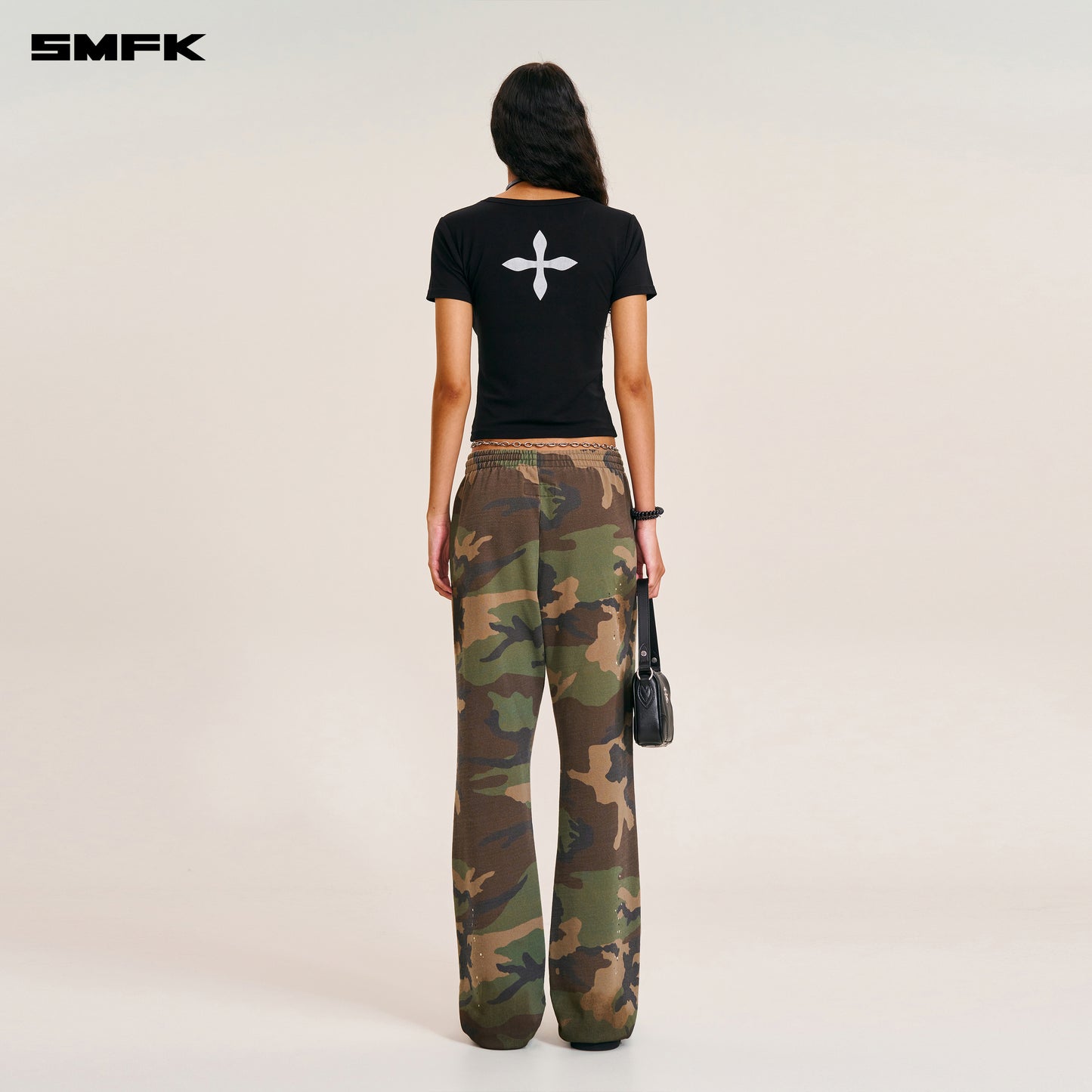 COMPASS MODE CAMO STRAIGHT SPORTS PANTS Army Green Camouflage
