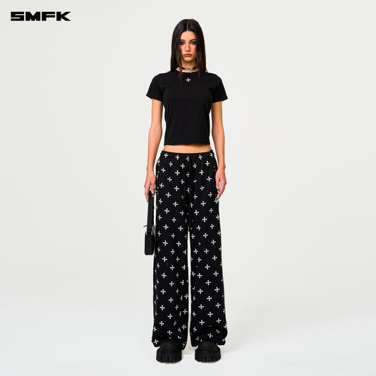 COMPASS Black Garden Wide-Leg Sweatpants Midnight Garden