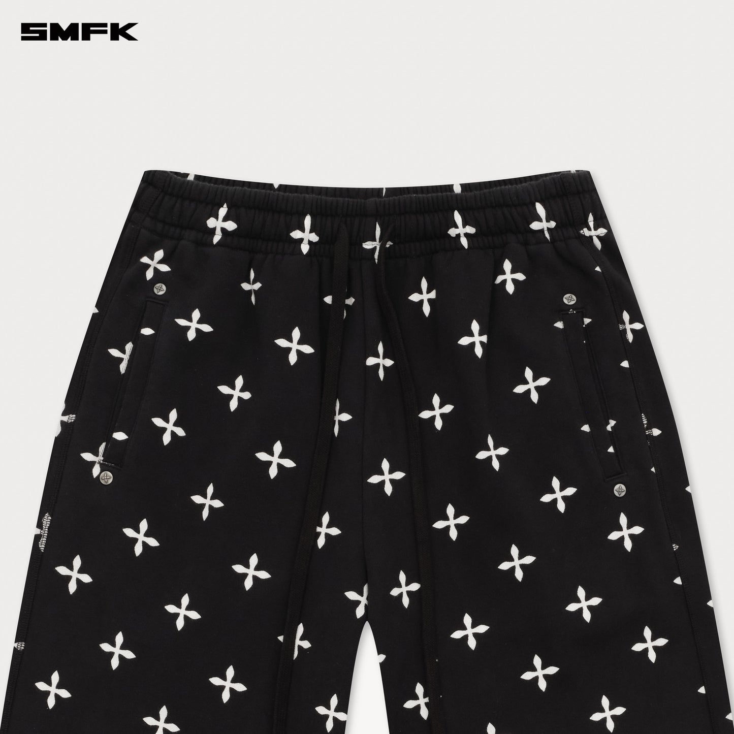 COMPASS Black Garden Wide-Leg Sweatpants Midnight Garden