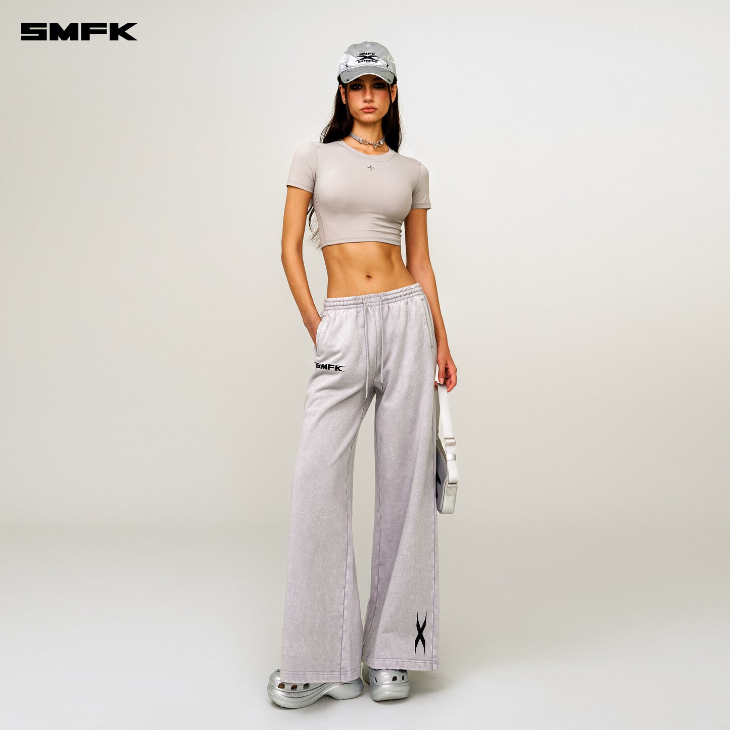 FUTURE DNA Wide-Leg Sweatpants Ash Gray