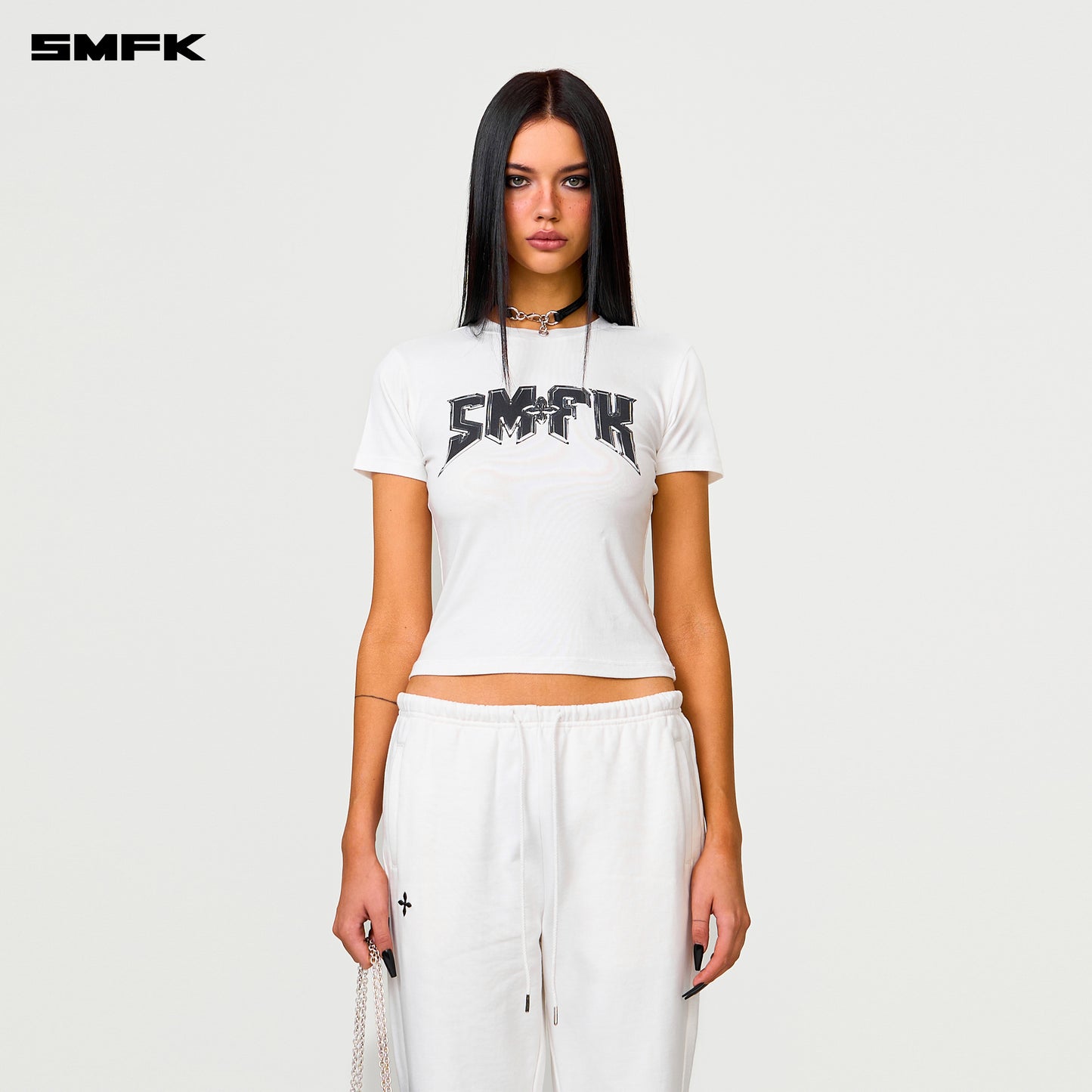 COMPASS Classic Flared Sweatpants Alpine White