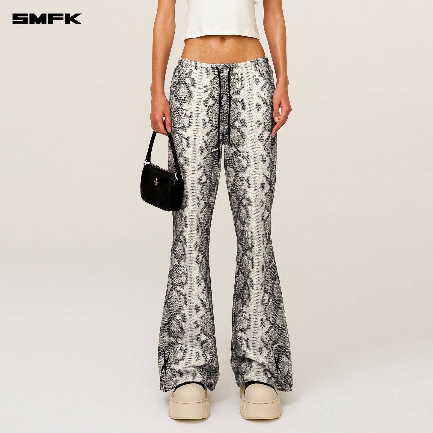 COMPASS Classic Flared Sweatpants Ivory Serpent