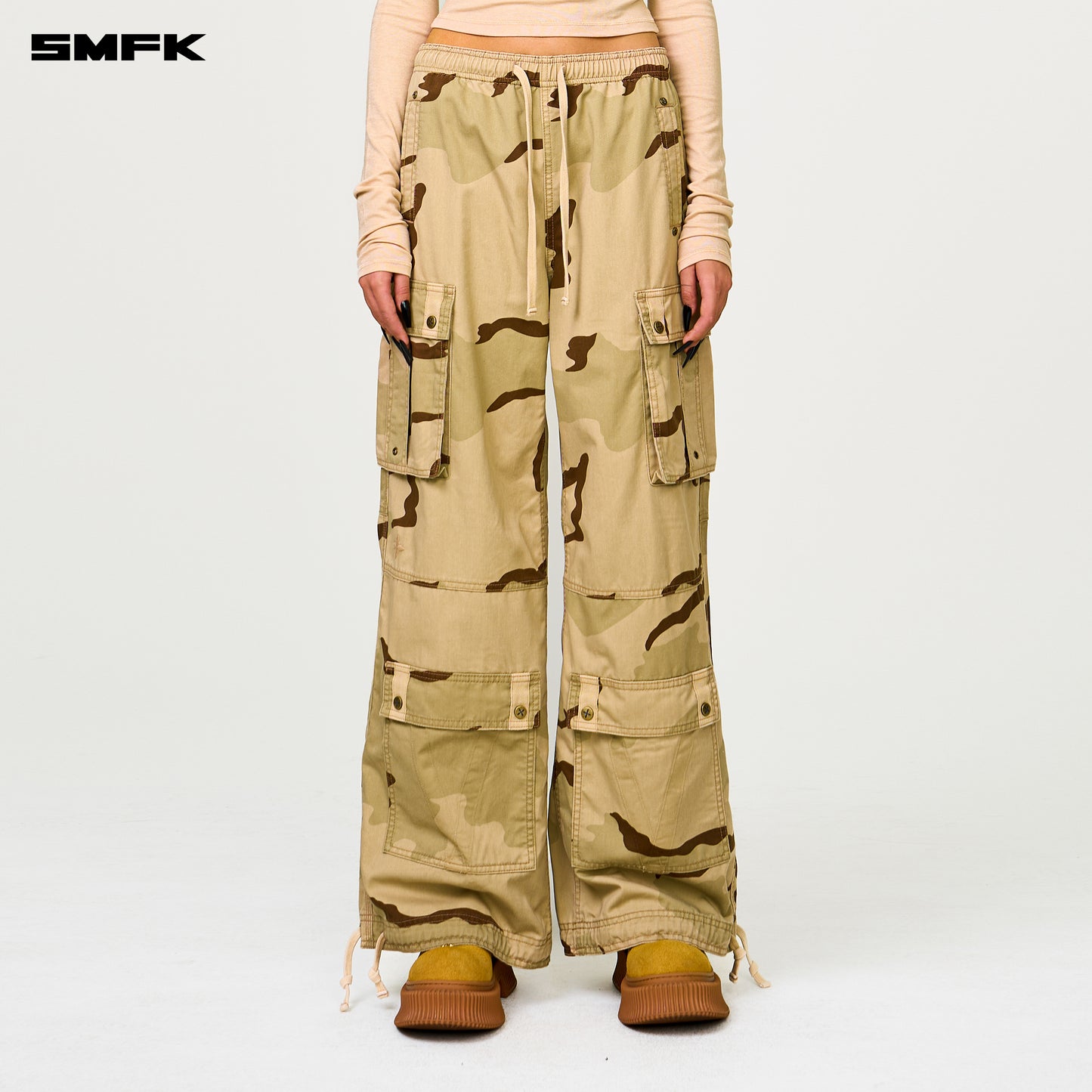 FUTURE LIGHTNING Camouflage Wide-Leg Sweatpants Desert Storm Camo