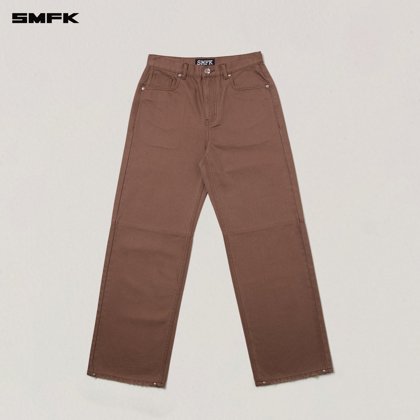 COMPASS MODE LOOSE STRAIGHT DENIM PANTS Wild Horse Brown