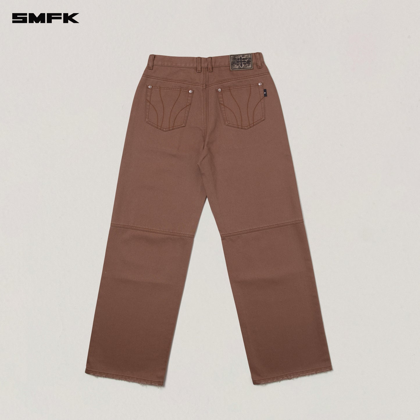 COMPASS MODE LOOSE STRAIGHT DENIM PANTS Wild Horse Brown