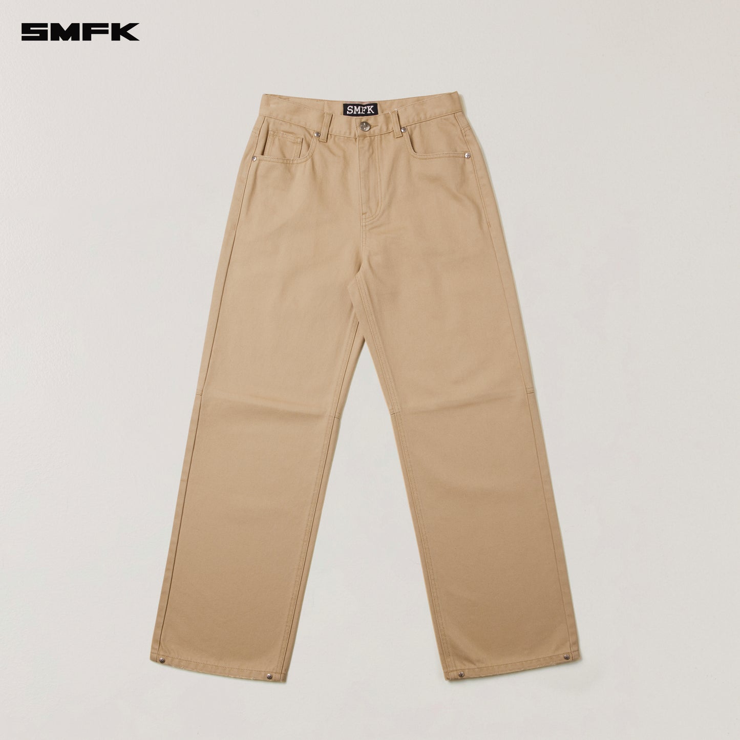 COMPASS MODE LOOSE STRAIGHT DENIM PANTS Sandy Khaki