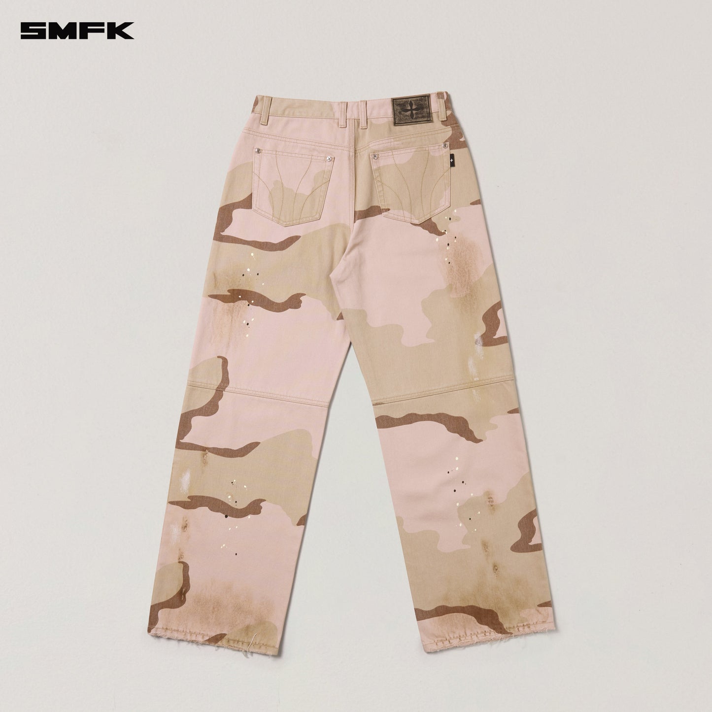 COMPASS MODE WASTELAND LOOSE STRAIGHT DENIM PANTS Desert Storm Camo