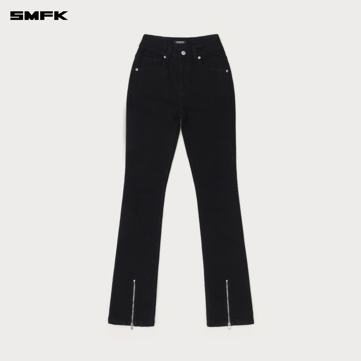 COMPASS RIVET ZIPPER Motorcycle Jeans Wilderness Black