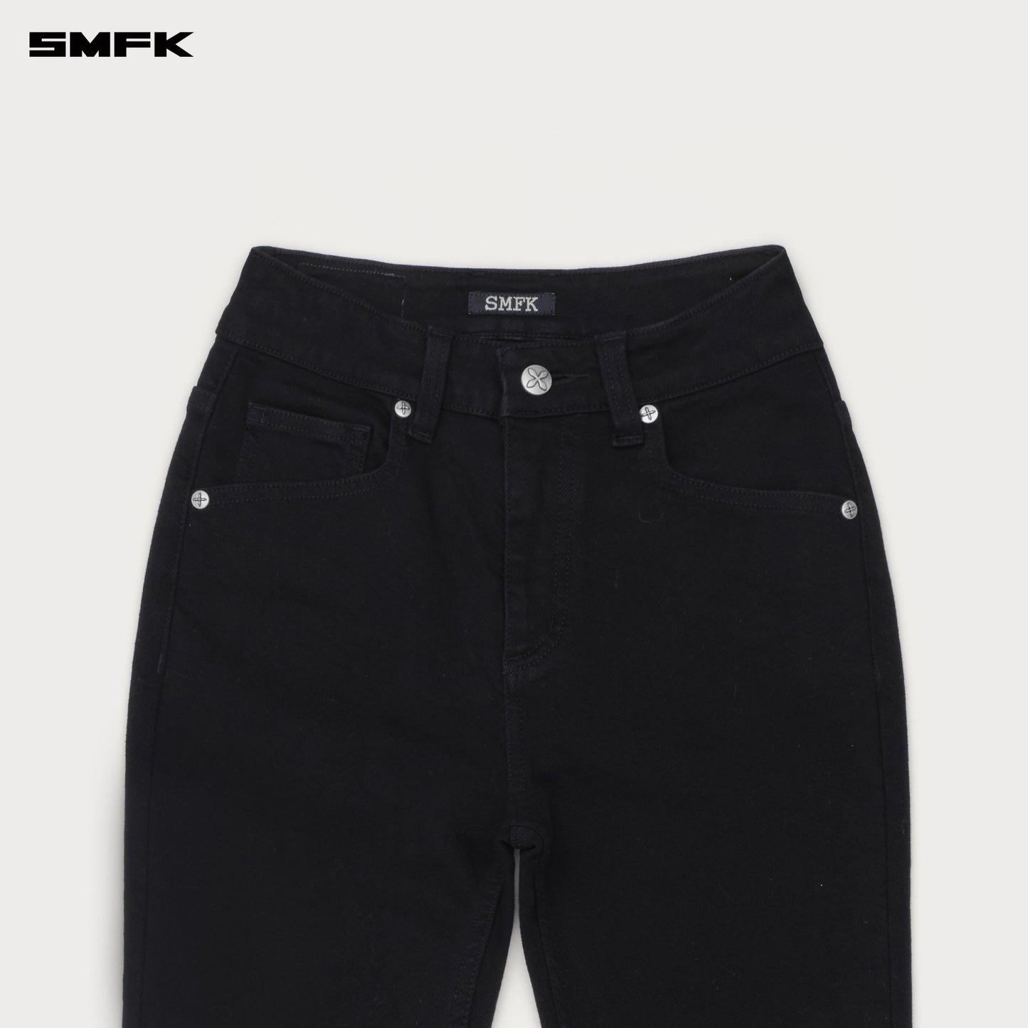COMPASS RIVET ZIPPER Motorcycle Jeans Wilderness Black