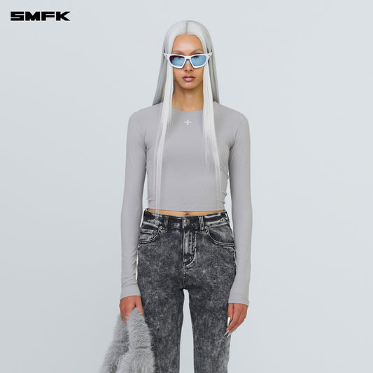 FUTURE MIRAGE Snowflake Flared Jeans Ash Gray