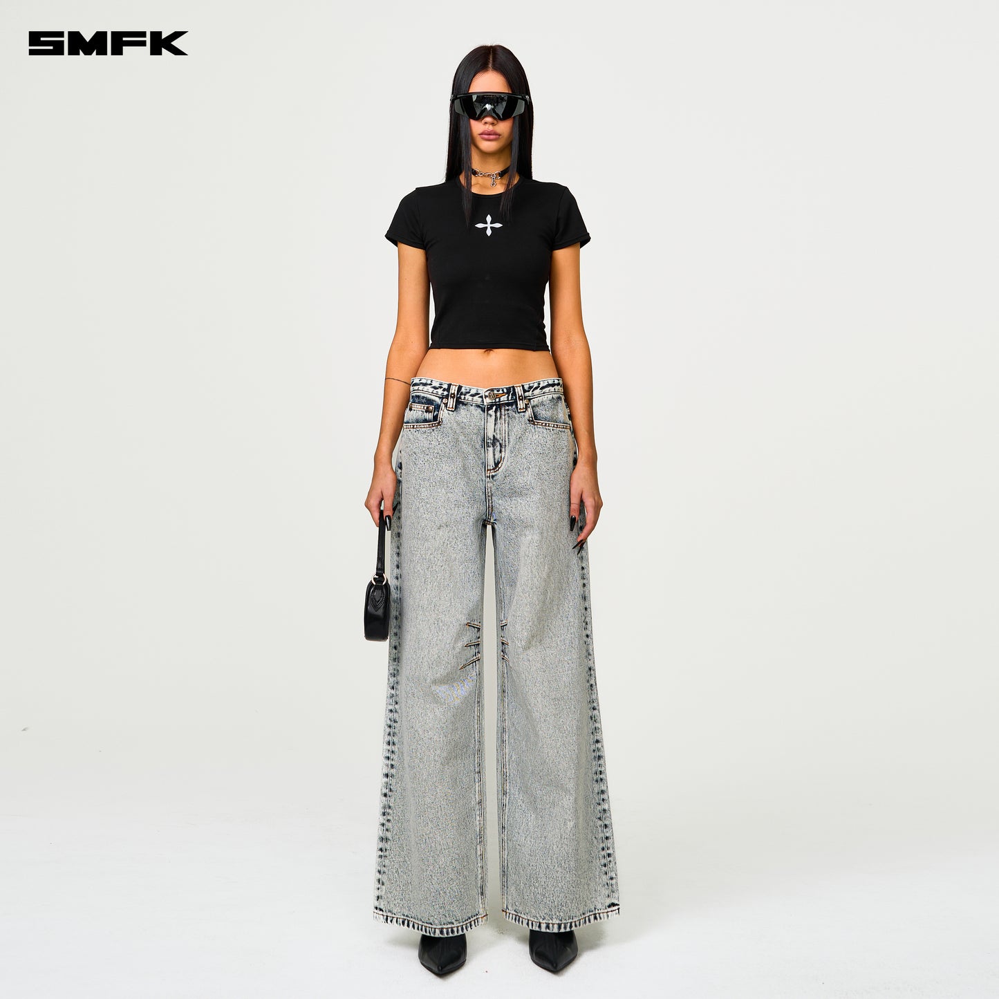 COMPASS Classic Wide-Leg Jeans Snow Blossom