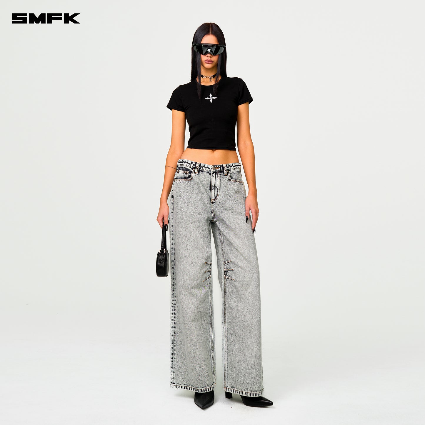 COMPASS Classic Wide-Leg Jeans Snow Blossom