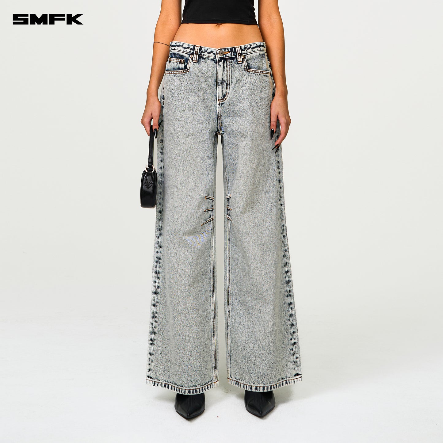 COMPASS Classic Wide-Leg Jeans Snow Blossom