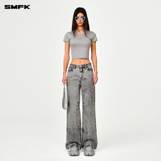 COMPASS Classic Wide-Leg Jeans Ash Gray