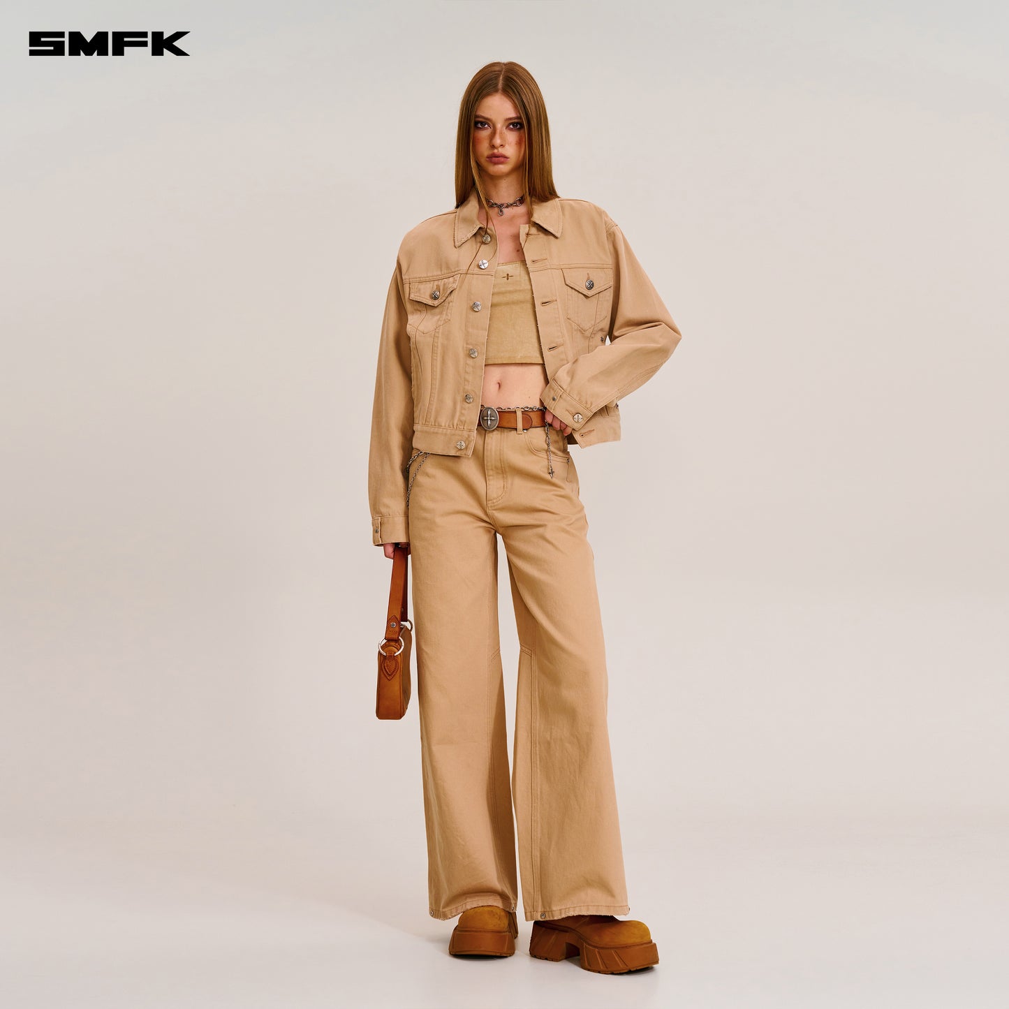 COMPASS MODE TOWER DENIM PANTS Sandy Khaki