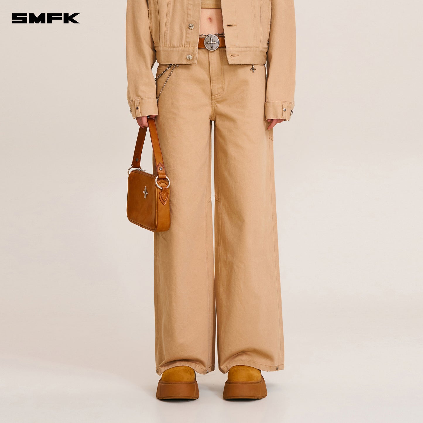 COMPASS MODE TOWER DENIM PANTS Sandy Khaki