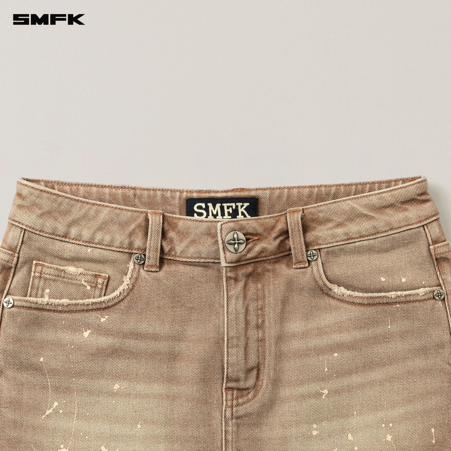 RAGE WILD HANDCRAFT DENIM BODY Skirt/Elastic Wild Cowboy Brown