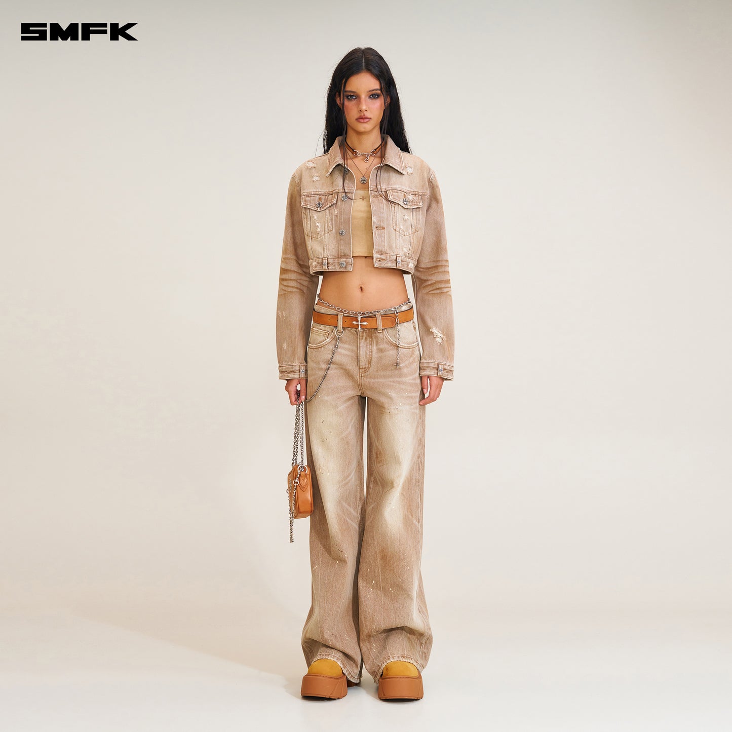 RAGE WILD HANDCRAFT TOWER Denim Pants
 Wild Cowboy Brown
