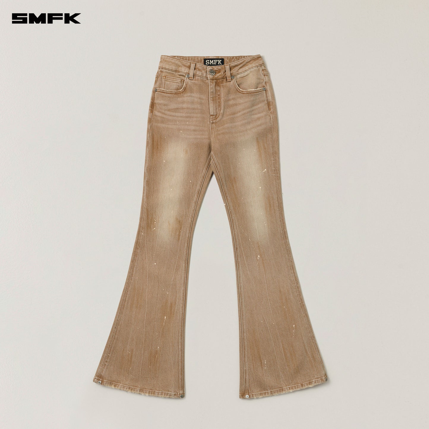 RAGE WILD HURRICANE FANTASY Handcraft Flared Denim Pants Wild Cowboy Brown