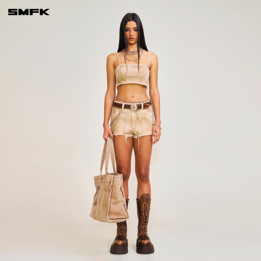 RAGE WILD Denim Shorts Wild Brown