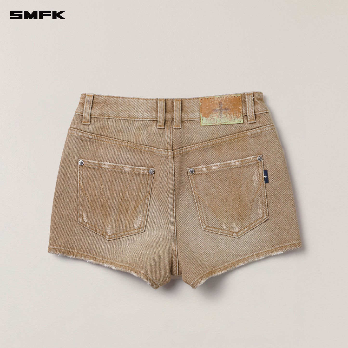 RAGE WILD Handcrat High Waist Denim Shorts
 Wild Cowboy Brown