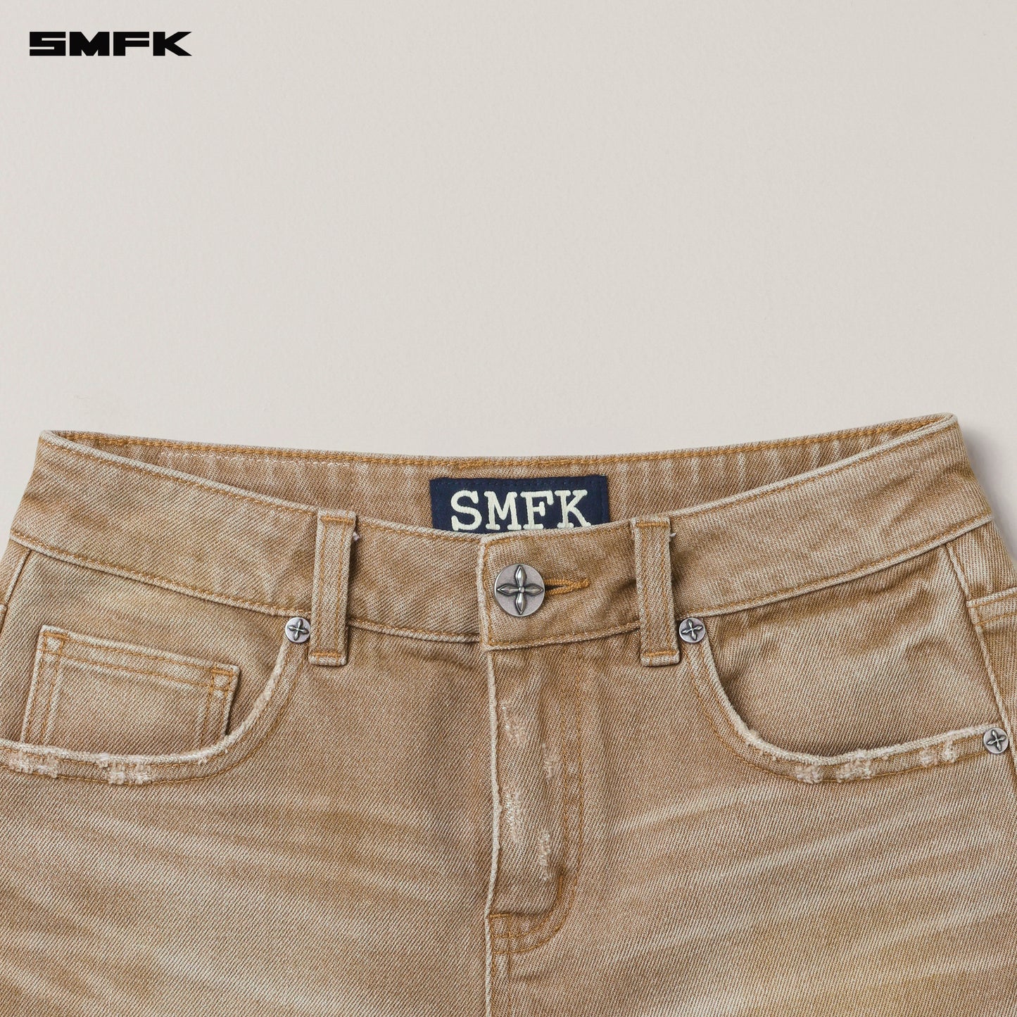 RAGE WILD Handcrat High Waist Denim Shorts
 Wild Cowboy Brown