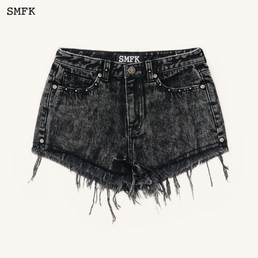 COMPASS WILD Tarpan Short Jeans Snowflake Black