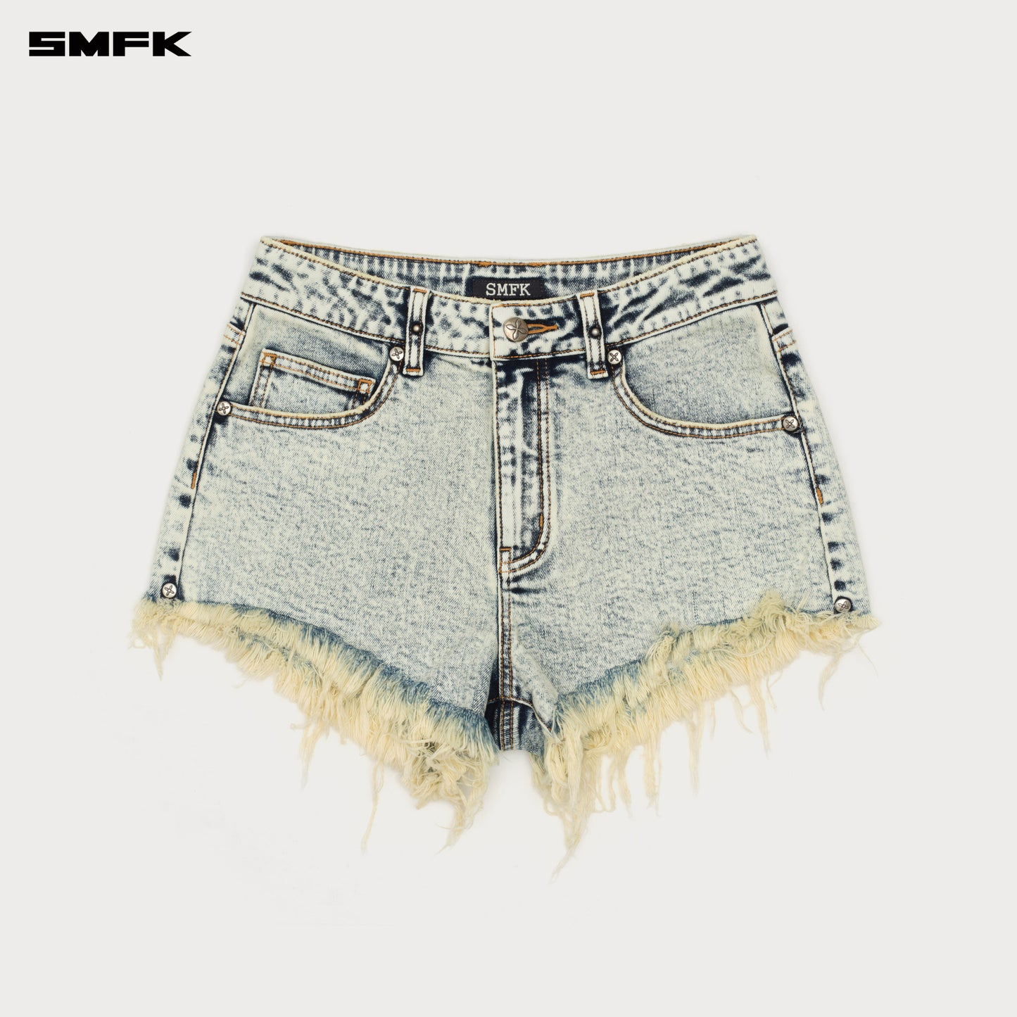 COMPASS WILD ROAD Denim Shorts (Elastic) Snow Blossom