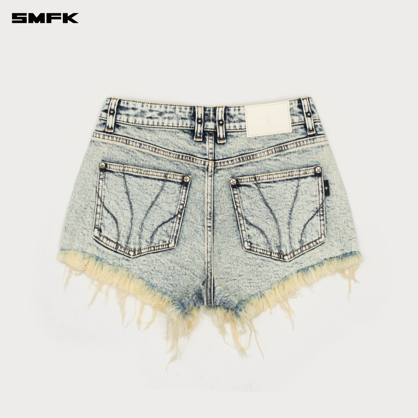 COMPASS WILD ROAD Denim Shorts (Elastic) Snow Blossom