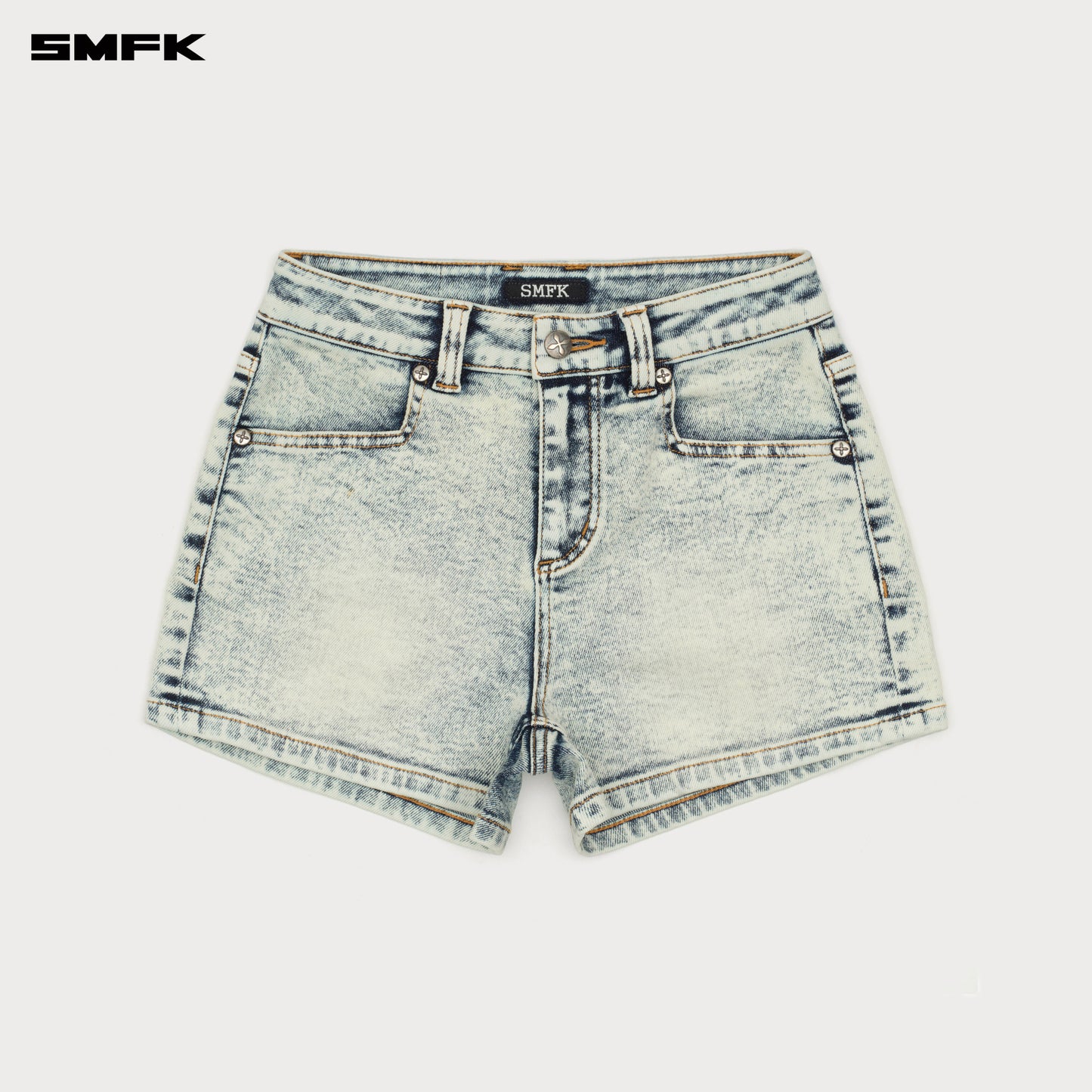 COMPASS DANCER Classic Denim Shorts Snow Blossom