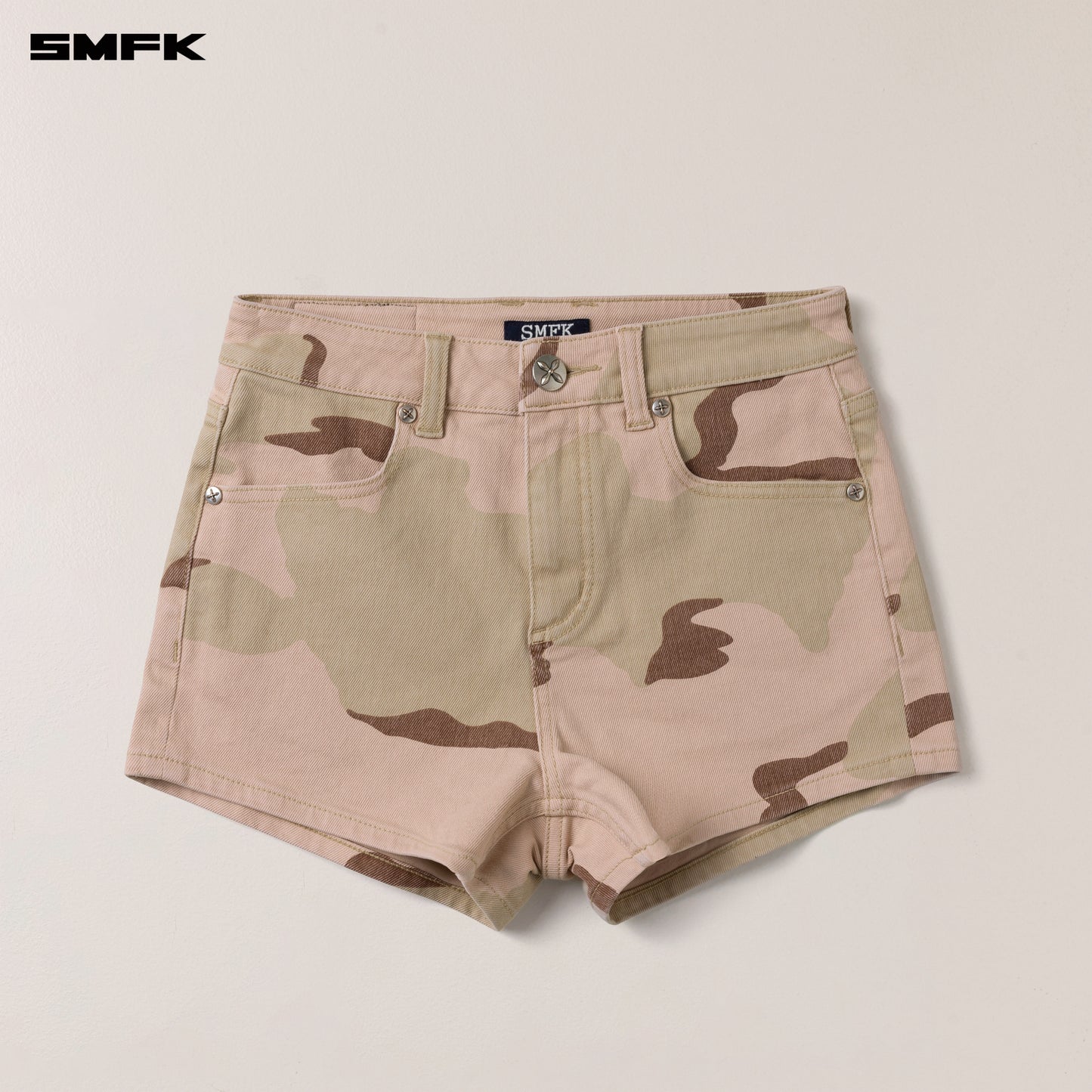 COMPASS DANCER Denim Flat Shorts Desert Storm Camo