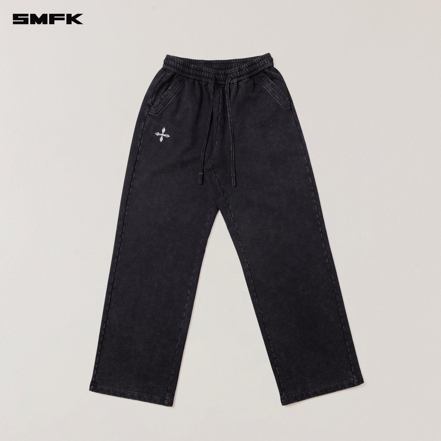VINTAGE-SAVAGE LOOSE SPORTS PANTS/FADE DYE Wilderness Black