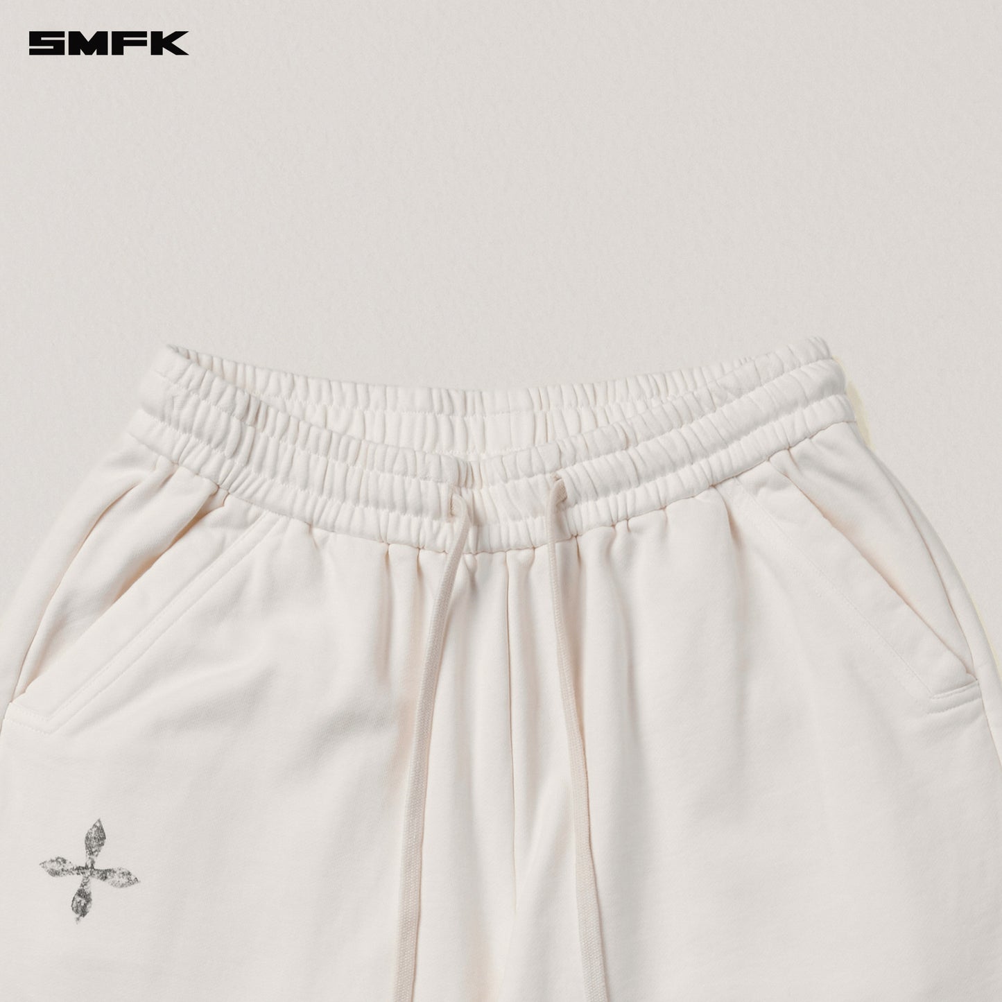 VINTAGE-SAVAGE LOOSE SPORTS PANTS/FADE DYE Alpine White