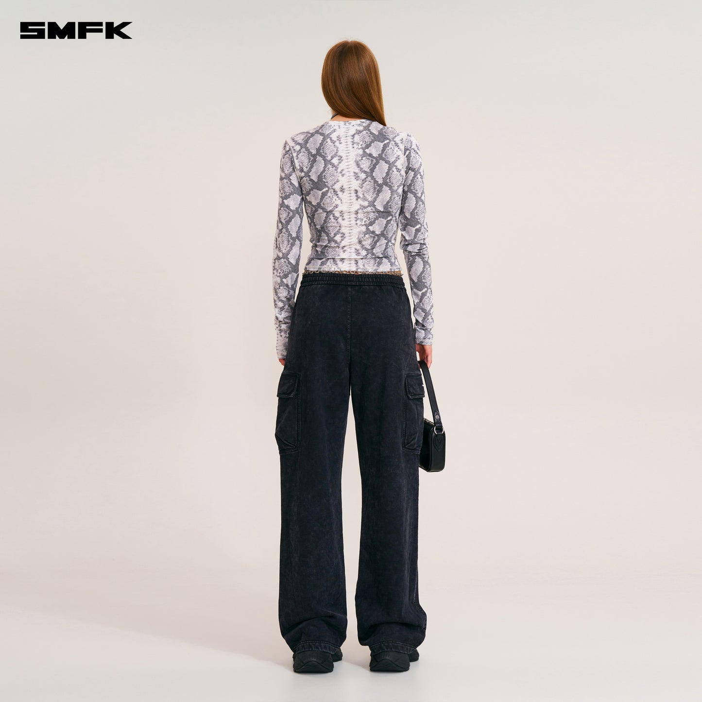 VINTAGE-SAFARI LOOSE SPORTS PANTS/FADE DYE Wilderness Black