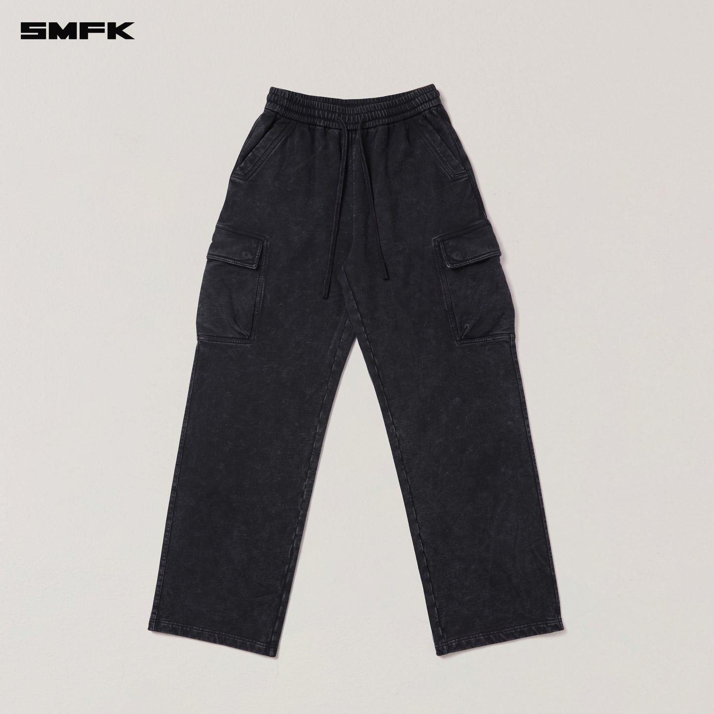 VINTAGE-SAFARI LOOSE SPORTS PANTS/FADE DYE Wilderness Black