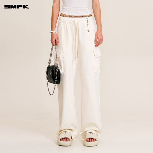 VINTAGE-SAFARI LOOSE SPORTS PANTS/FADE DYE Alpine White