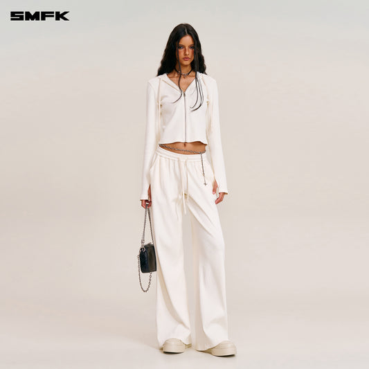 VINTAGE-SAVAGE STRAIGHT SPORTS PANTS/FADE DYE Alpine White